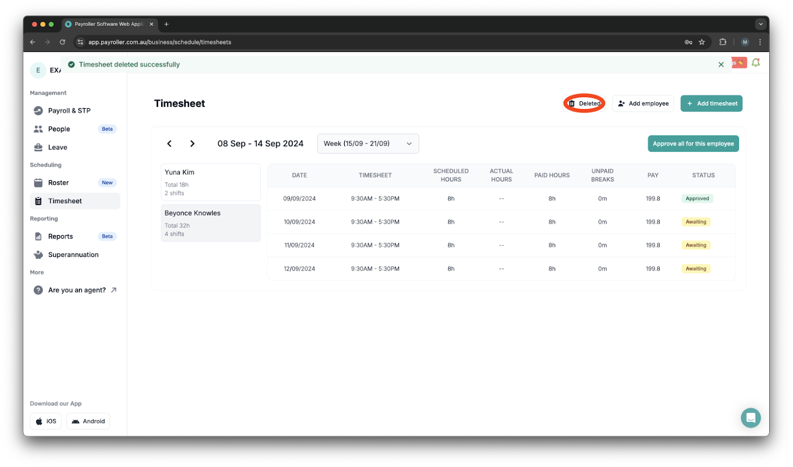 Uncategorized - How to restore timesheets - 2