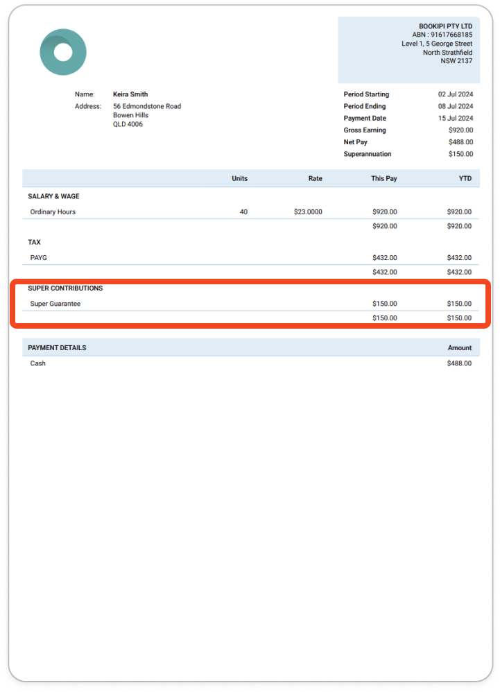 Creating pay runs - Viewing and Adjusting Superannuation - 10