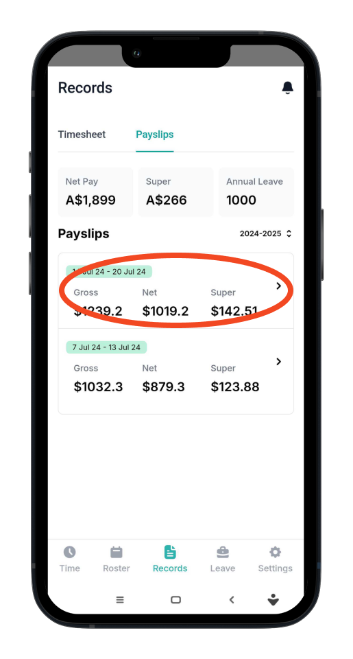Employee app - How to view your payslips for employees - 4