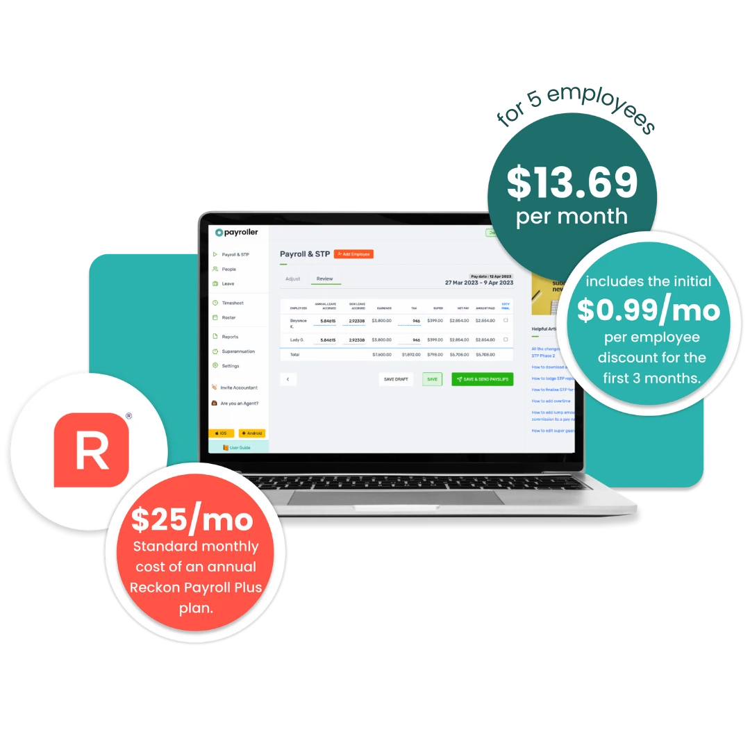 Payroller is the best Reckon alternative for small businesses
