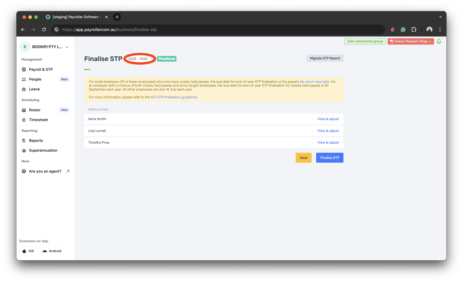 Payroller settings - Changing ABN - 34