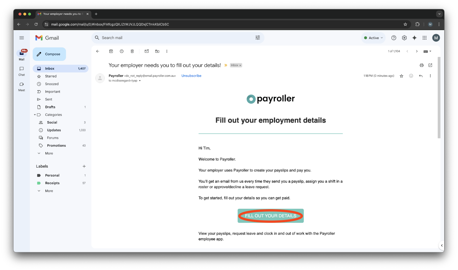 Employee app - How to fill out your employment details as an employee - 1