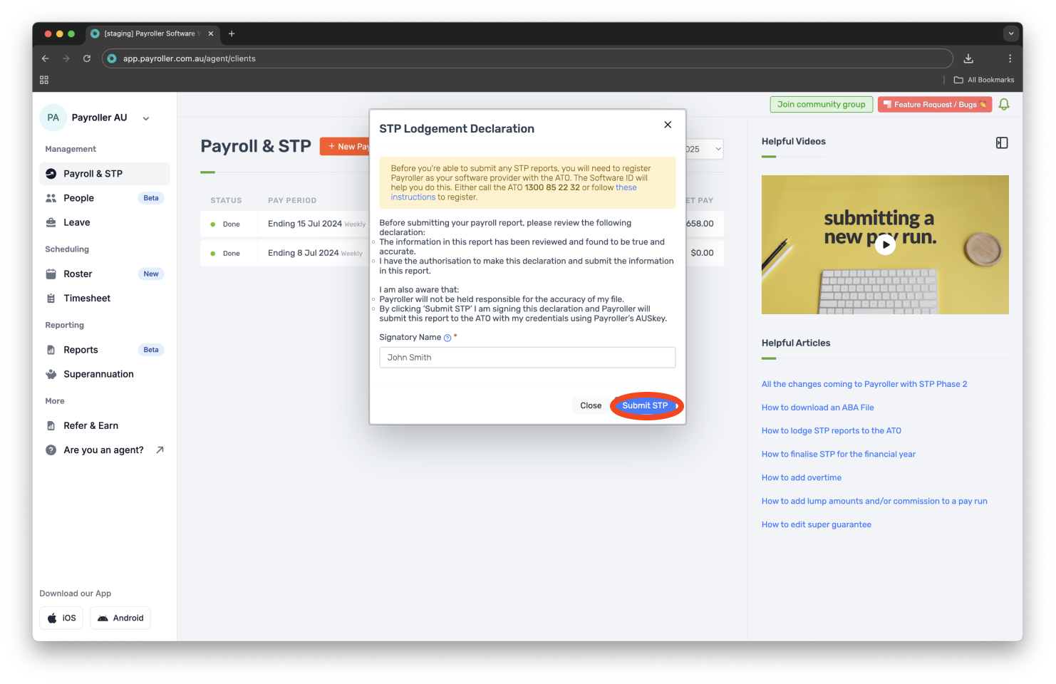 Creating pay runs - Adding extra hours - 10
