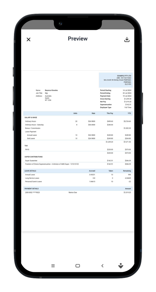 Employee app - How to view your payslips for employees - 5