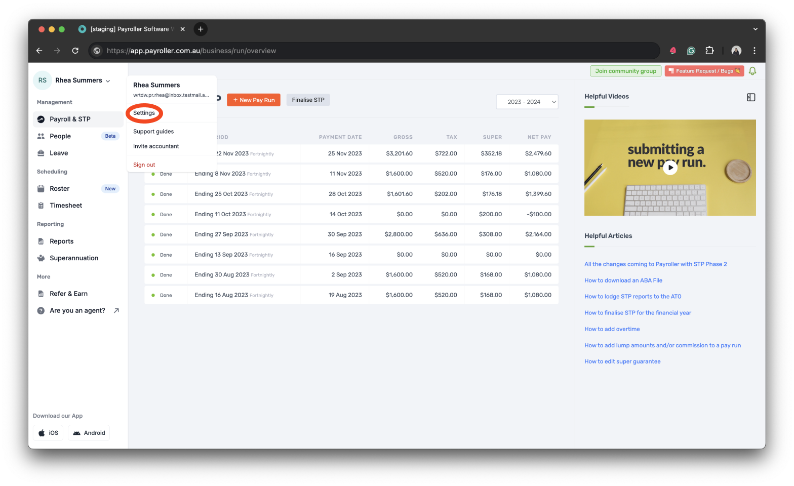 Payroller settings - Edit the business hours for calculating requested and scheduled leave - 11