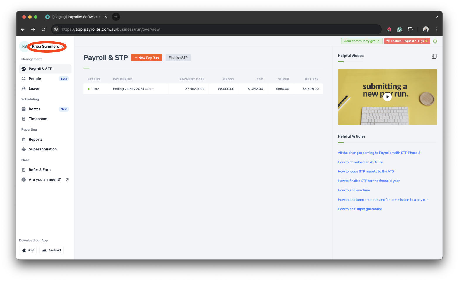 Payroller settings - Show leave balance on payslips - 7