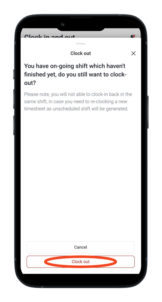 Employee app - How to clock in and clock off for a shift as an employee - 3