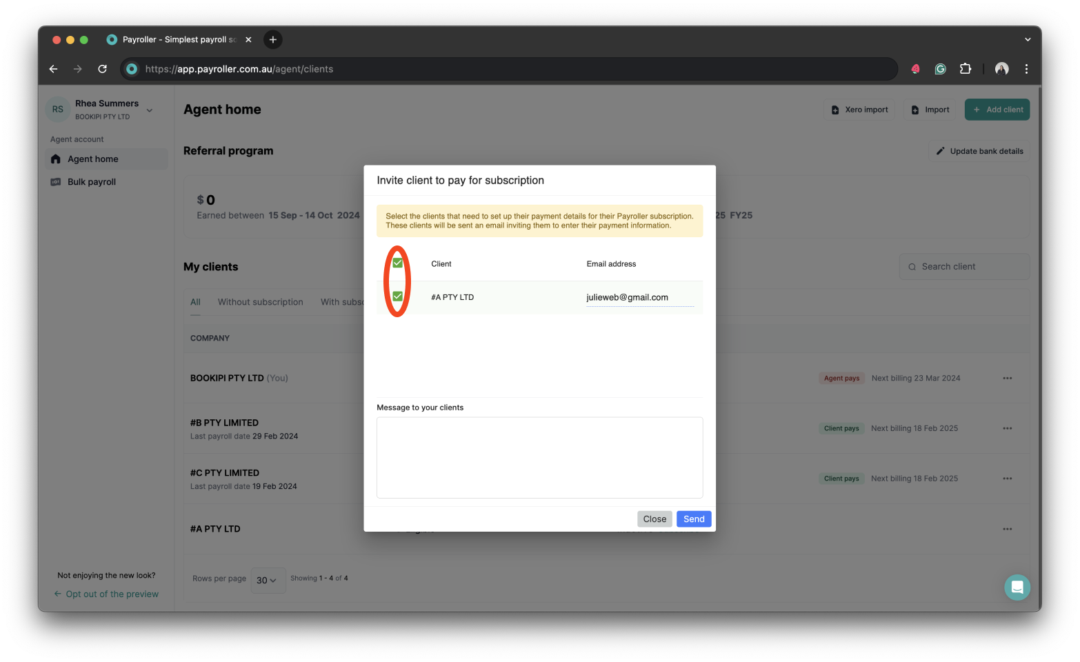 Quick Overview - Signing up for a subscription for clients as an agent - 21