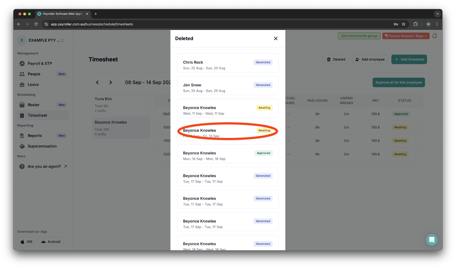 Uncategorized - How to restore timesheets - 3
