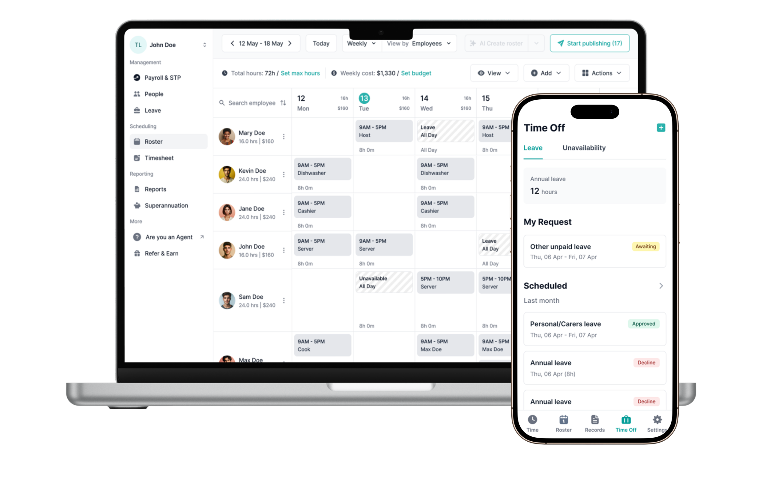 Plan send and receive schedules
