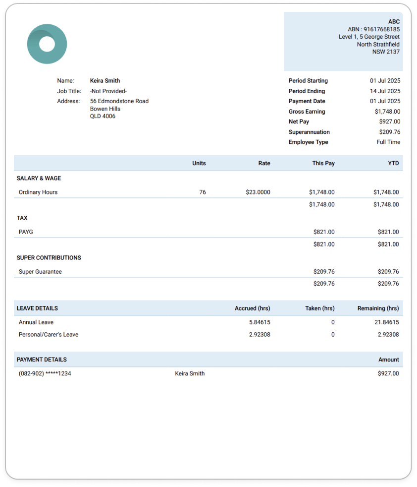 Creating pay runs - How to add Family and domestic violence leave (FDVL) - 10