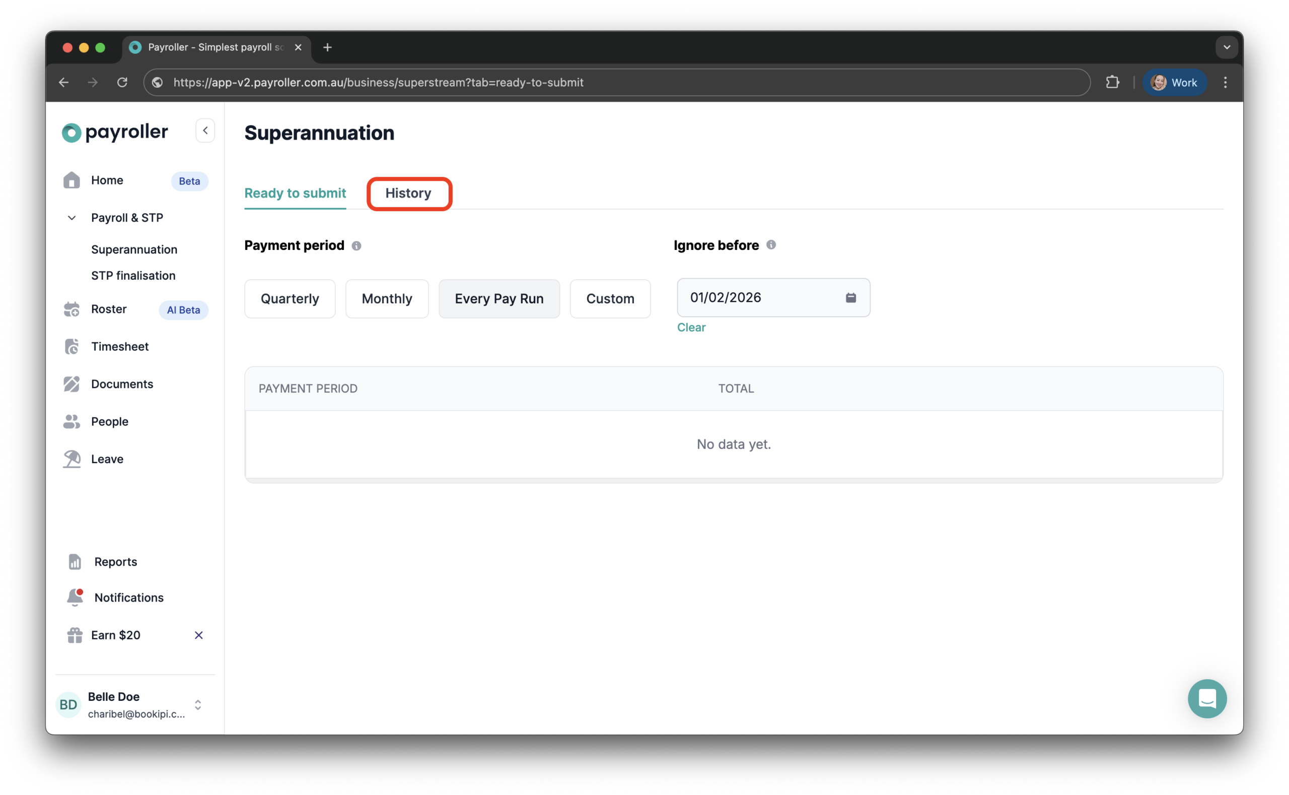 Superannuation Resources - How to move a super batch from the "Ignored" tab to the "Ready to submit" tab. - 2