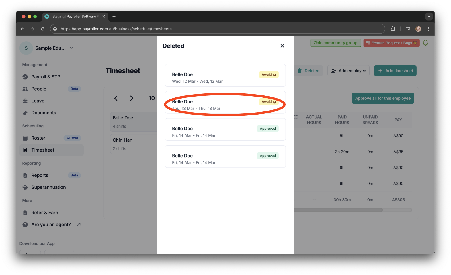 Uncategorized - How to restore timesheets - 3