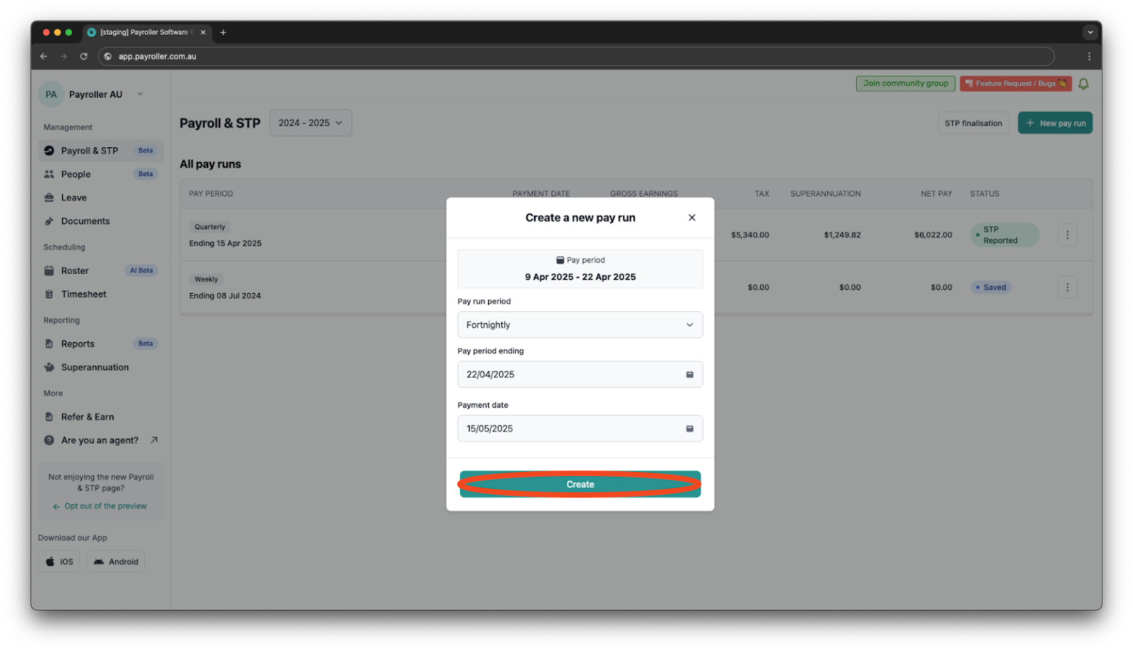 Creating pay runs - Fringe Benefits - 2