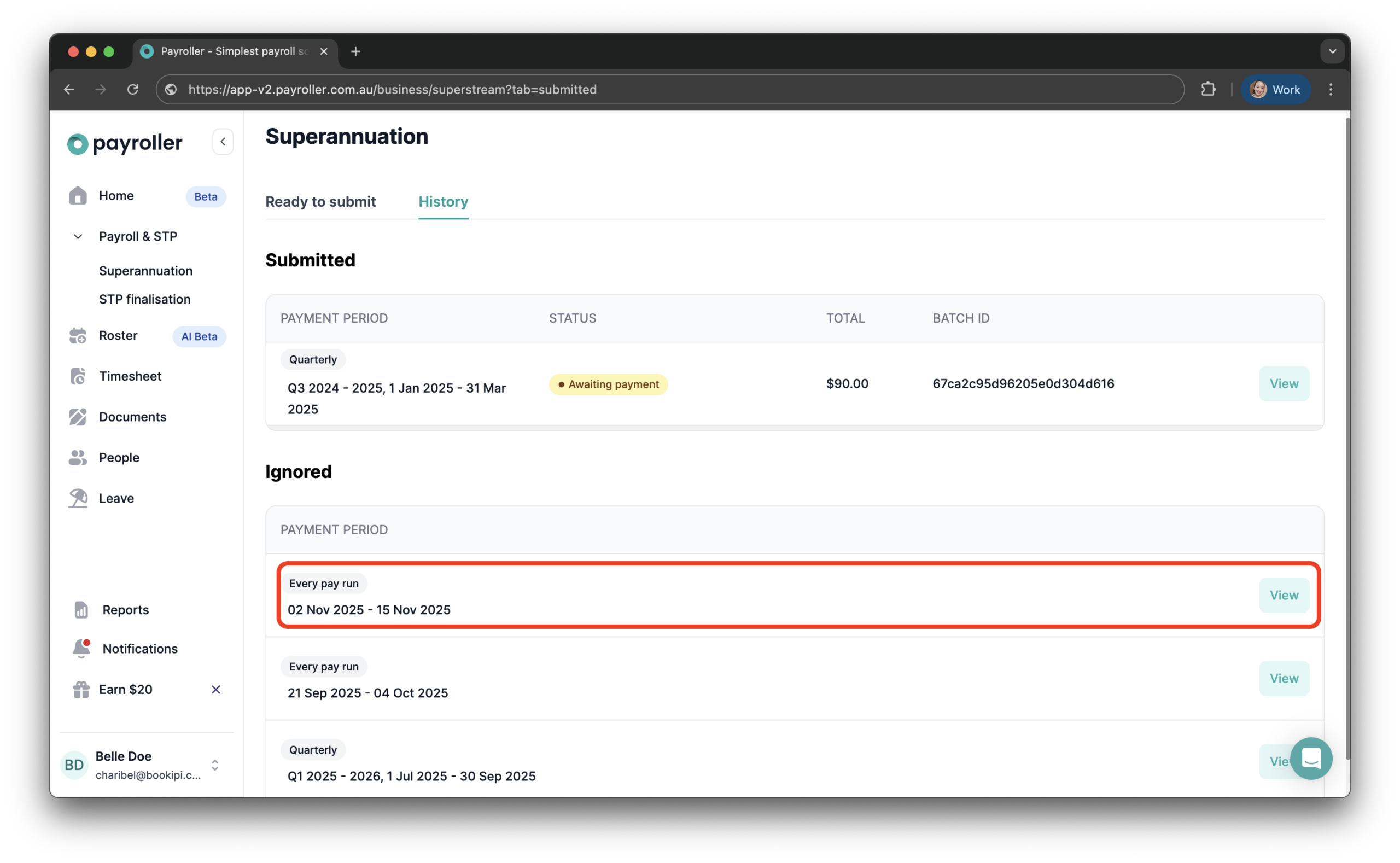 Superannuation Resources - How to ignore a super batch from SuperStream - 5