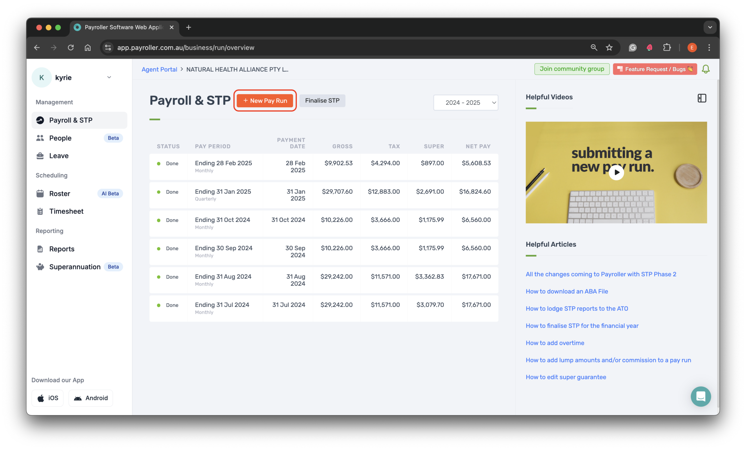 Payroller functions - How to set your employee's pay period - 8