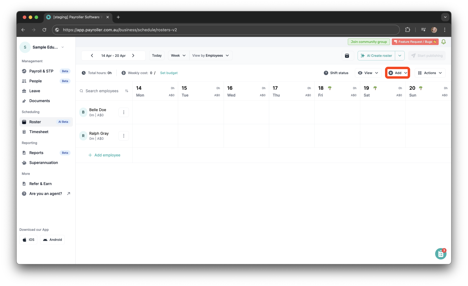 Timesheets and rostering - How to make a custom recurring shift - 2