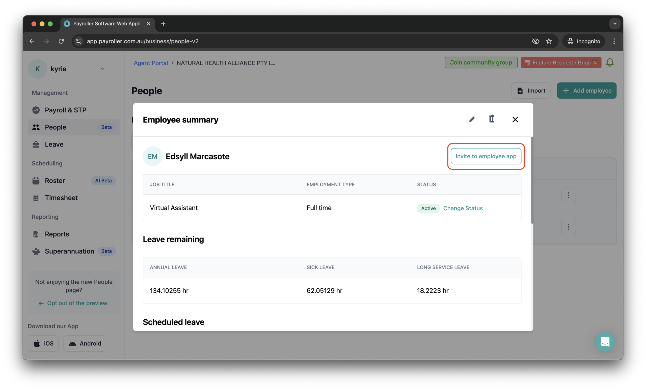 Setting up your employees - Inviting employees to use the employee mobile app - 3