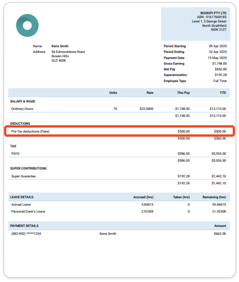 Creating pay runs - Fringe Benefits - 30