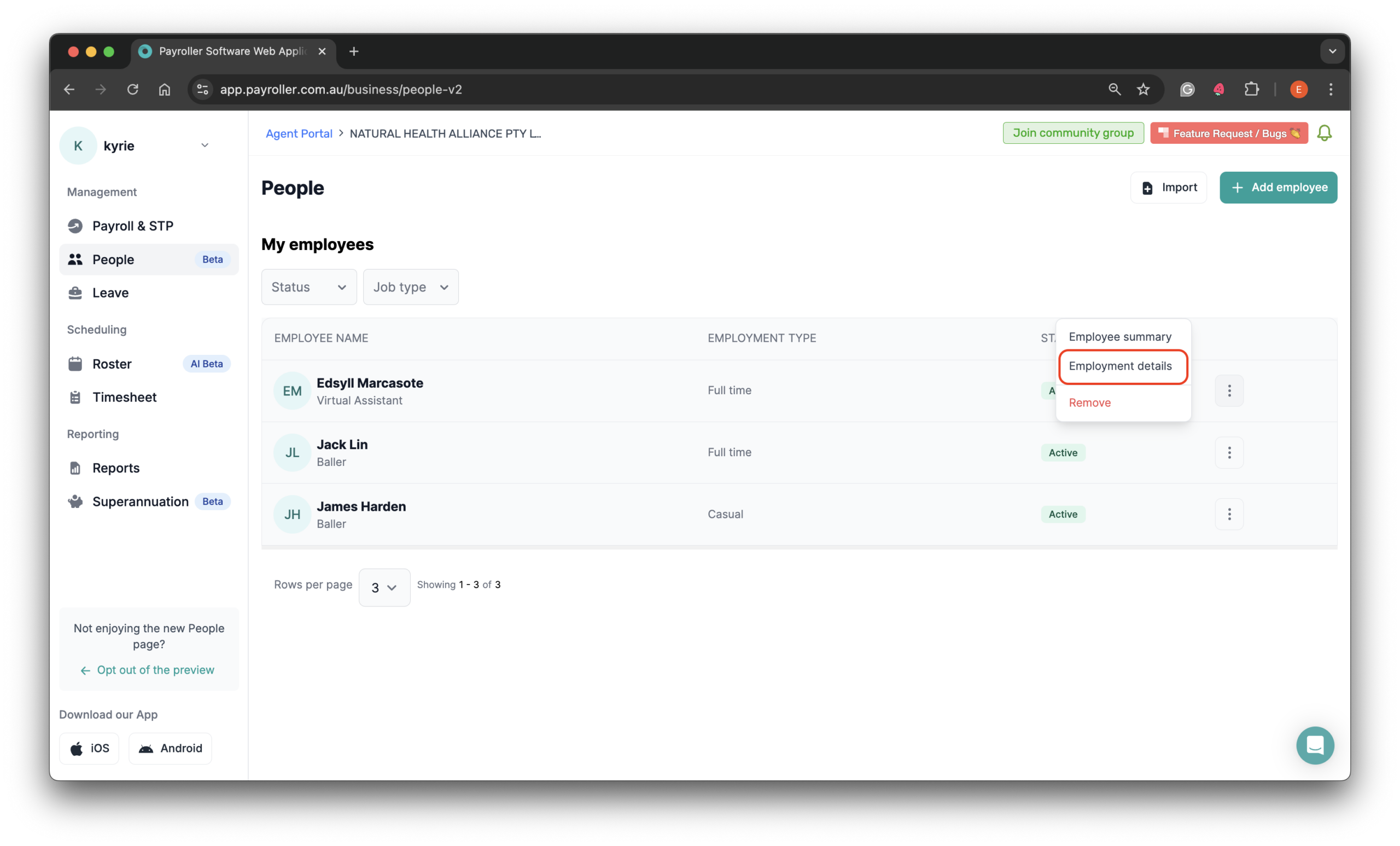 Payroller functions - How to set your employee's pay period - 3