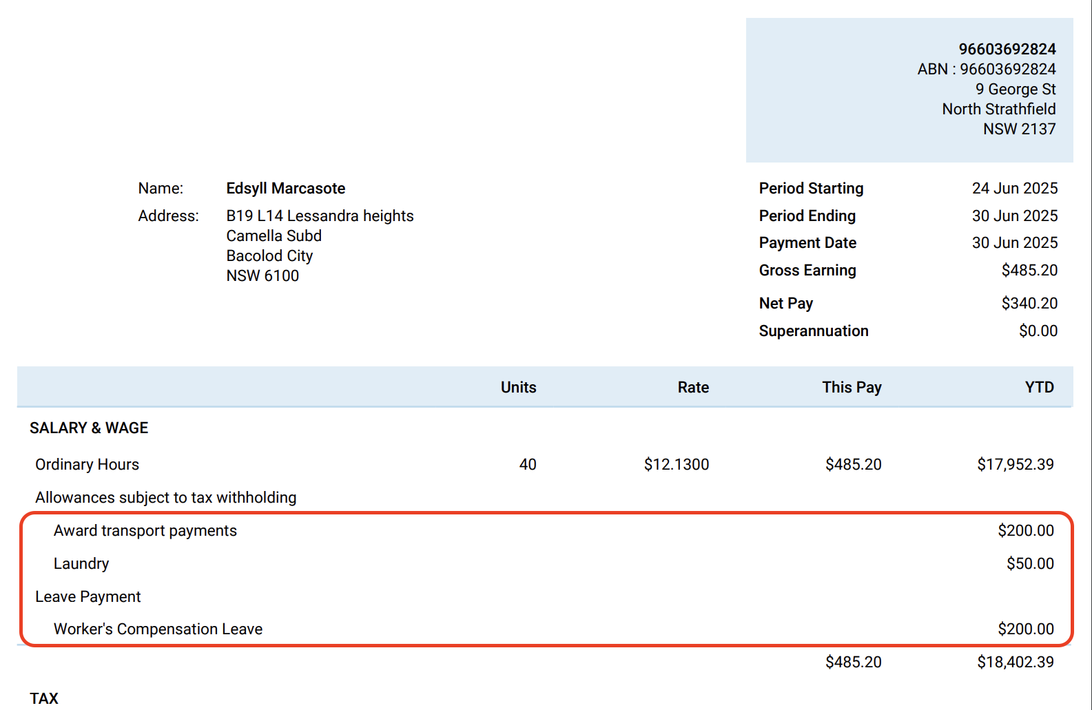 Payroller Mobile App - How to add opening balance to the Payroller mobile app - 8