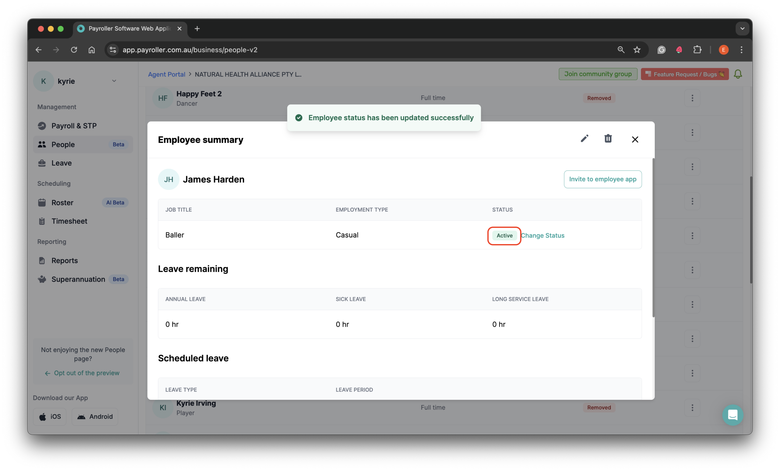Setting up your employees - Recovering deleted employees - 7