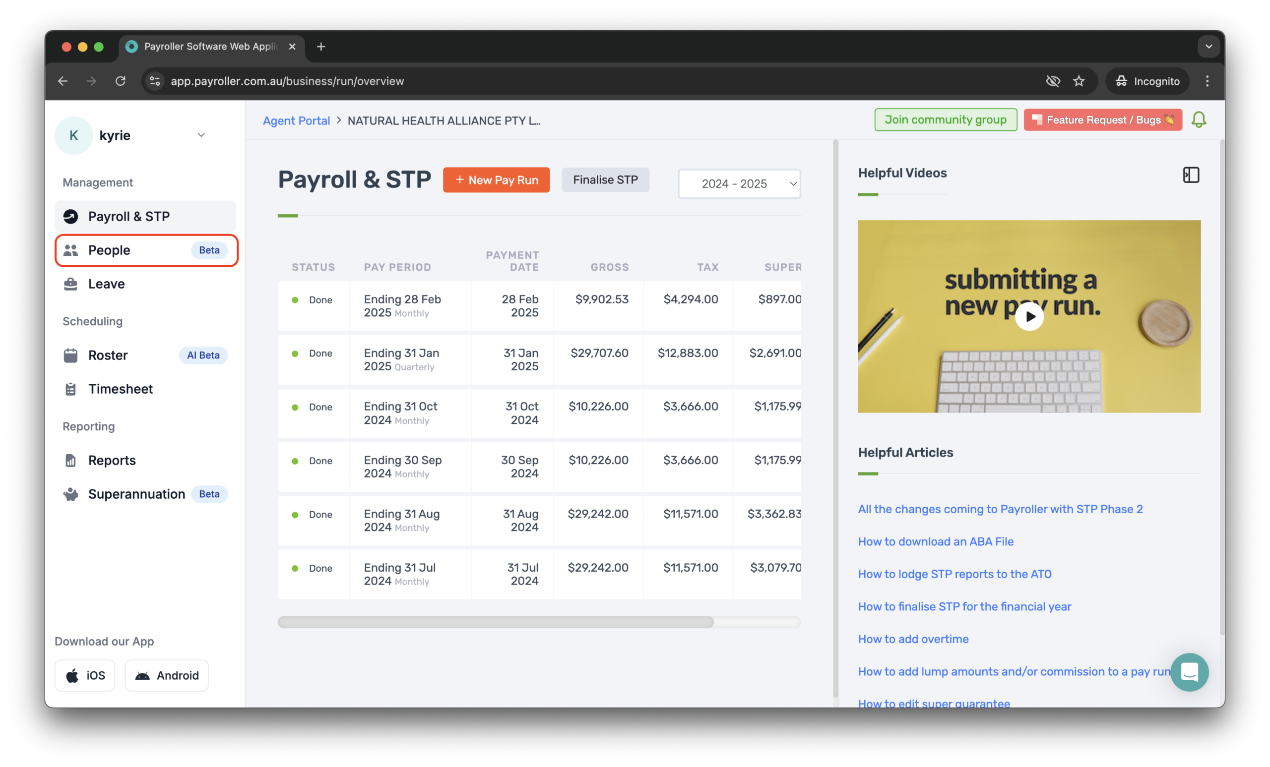 Setting up your employees - How to view employee leave balances - 1