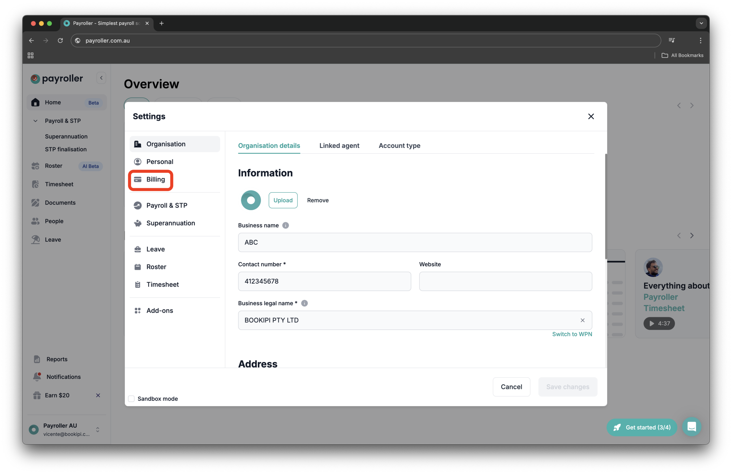 Payroller Employer Subscriptions - Updating your card details for your subscription - 3