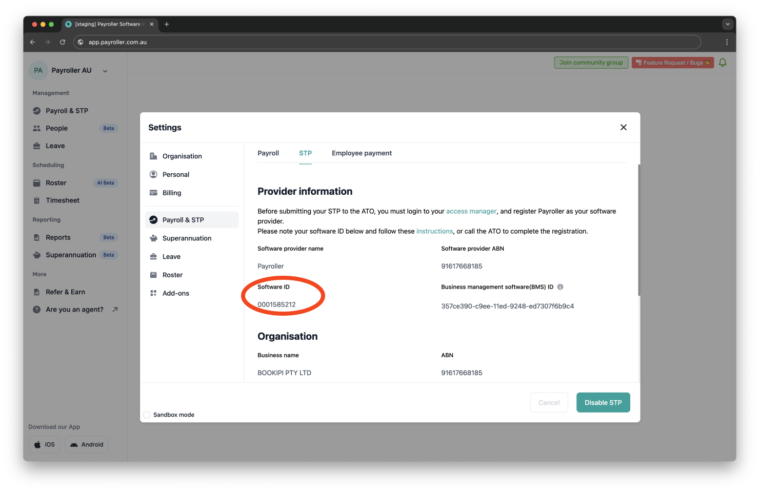 Single Touch Payroll Guide - Software ID - 5