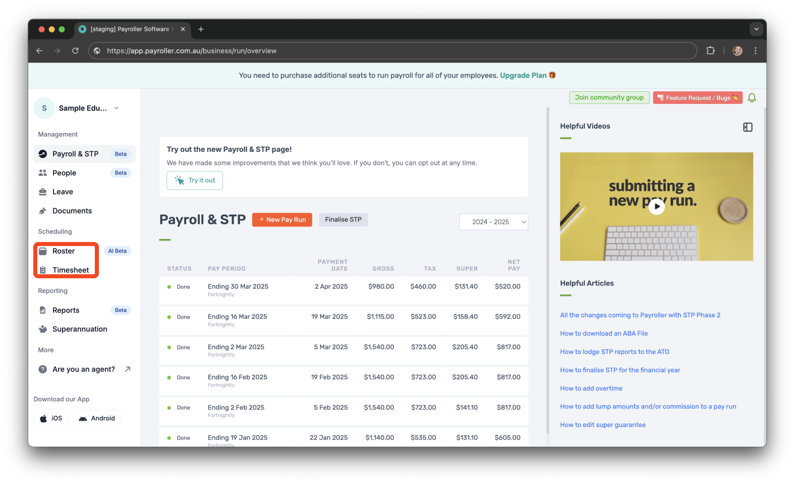 Timesheets and rostering - How to add a meal/rest break in a shift/timesheet - 1