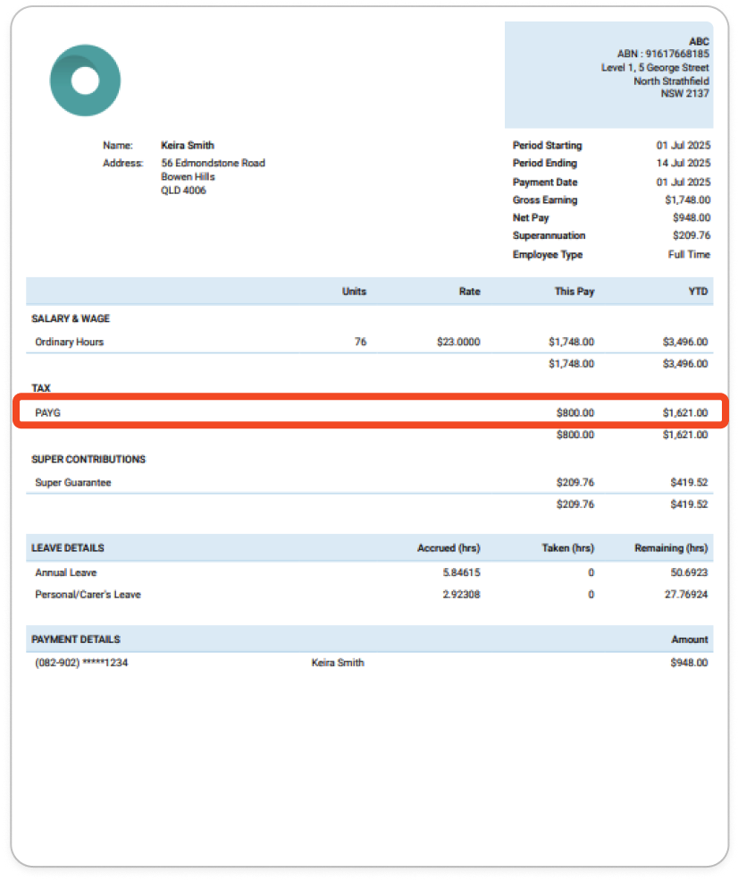 Creating pay runs - Edit tax in review on the pay run - 15
