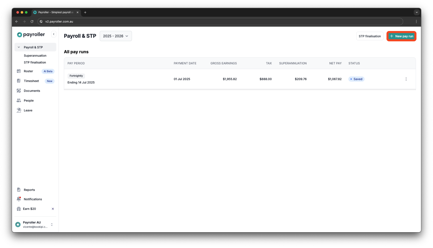 Creating pay runs - Adding an allowance - 1