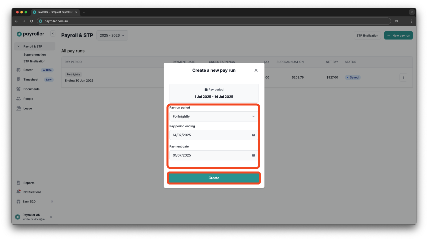 Payroller functions - Termination Payment - 2