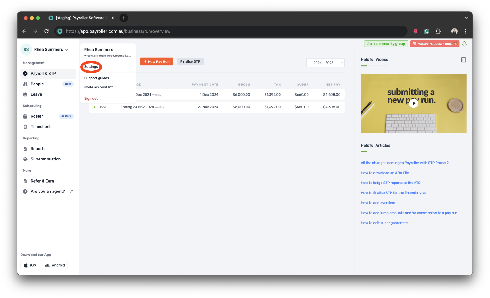 Payroller functions - How to delete your account on Payroller - 3