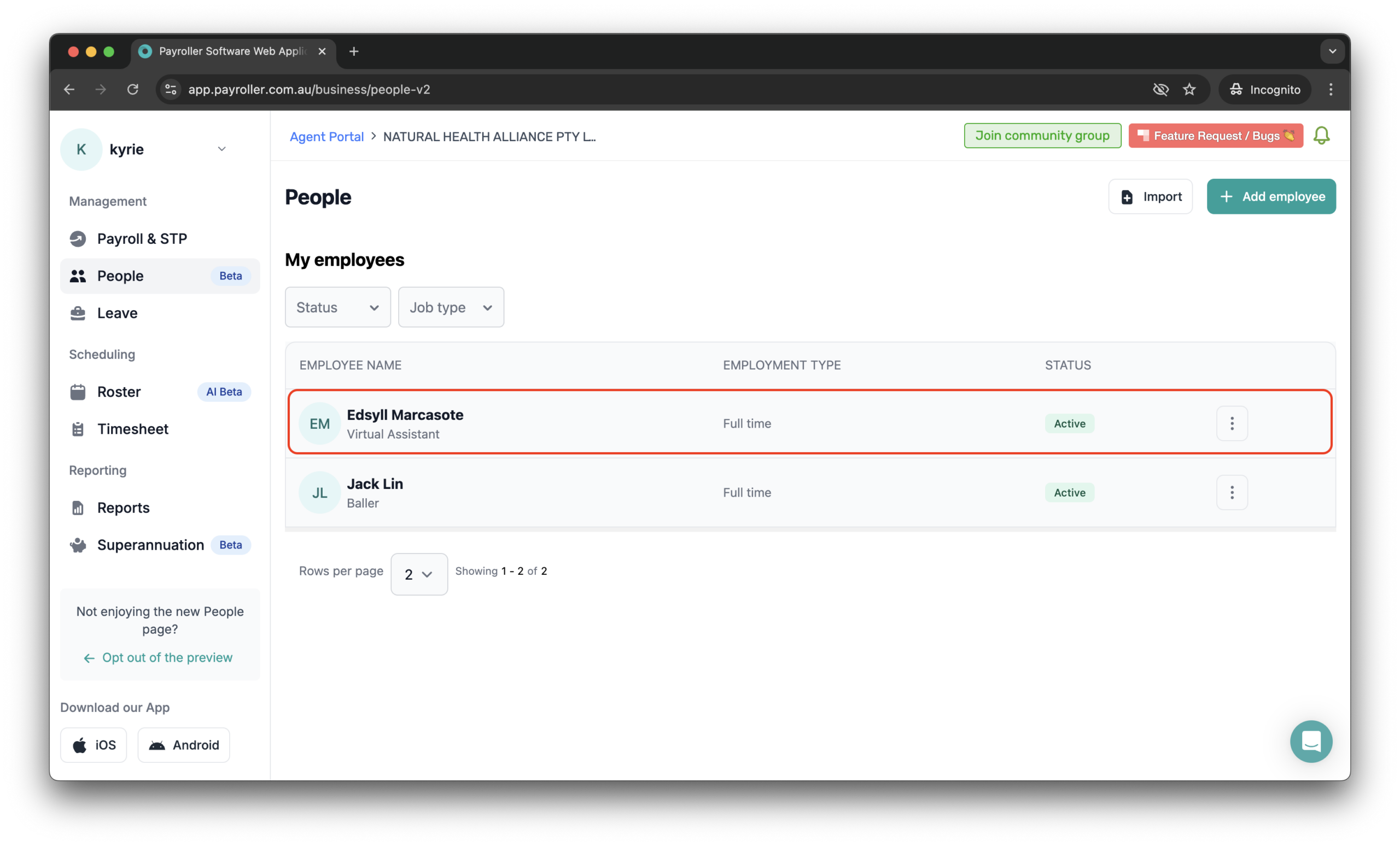 Setting up your employees - Inviting employees to use the employee mobile app - 2