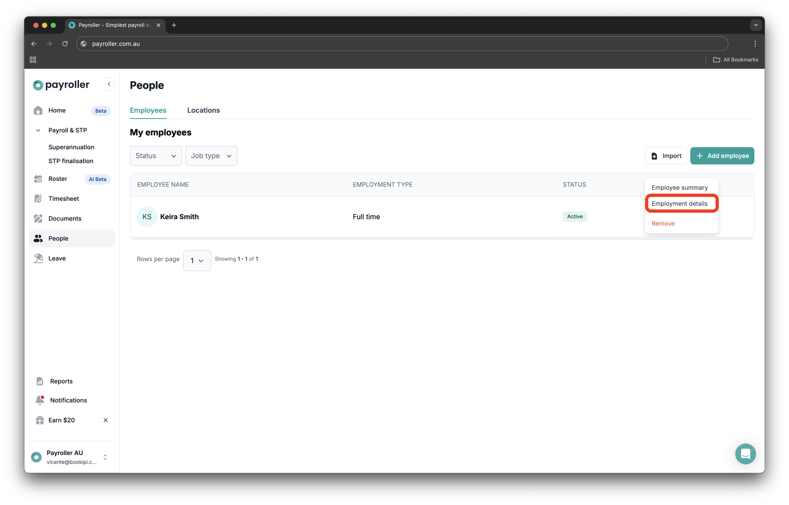 Setting up your employees - Editing employee details - 3