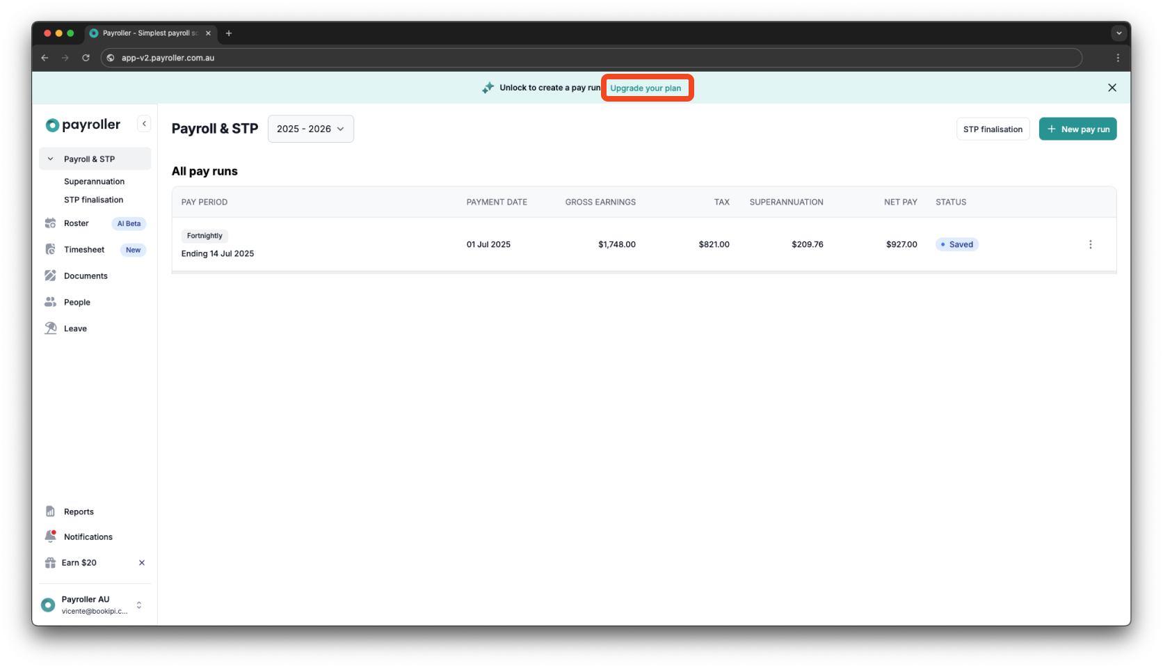Quick Overview - Signing up for a subscription to create a pay run - 1