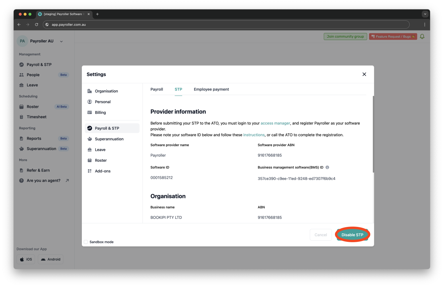 Single Touch Payroll Guide - Enable or Disable STP - 10