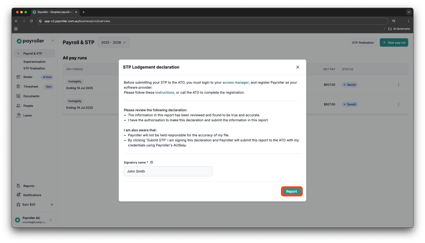 Creating pay runs - Adding a reimbursement - 8