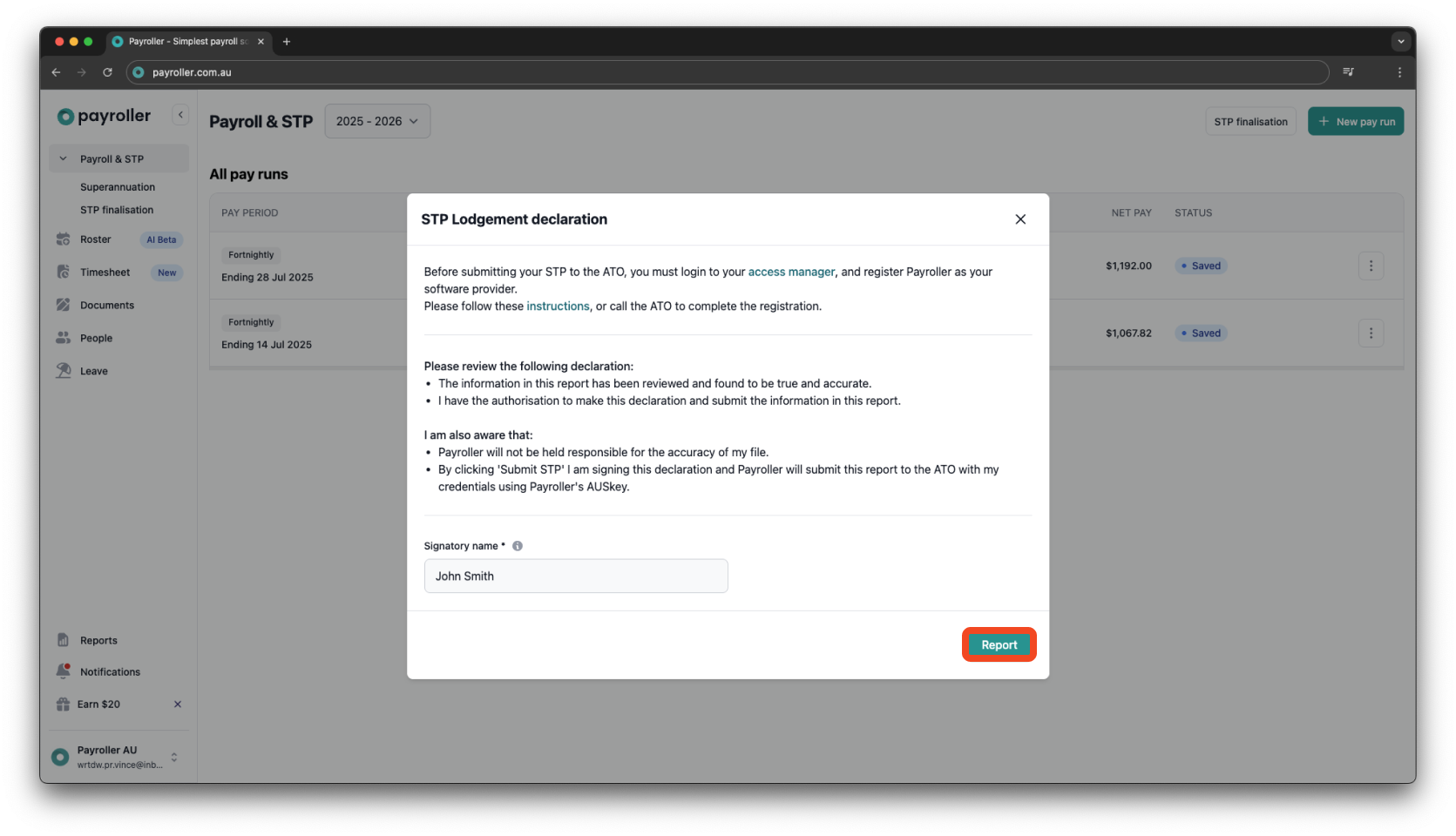 Creating pay runs - Adding Commission/lump sum - 9