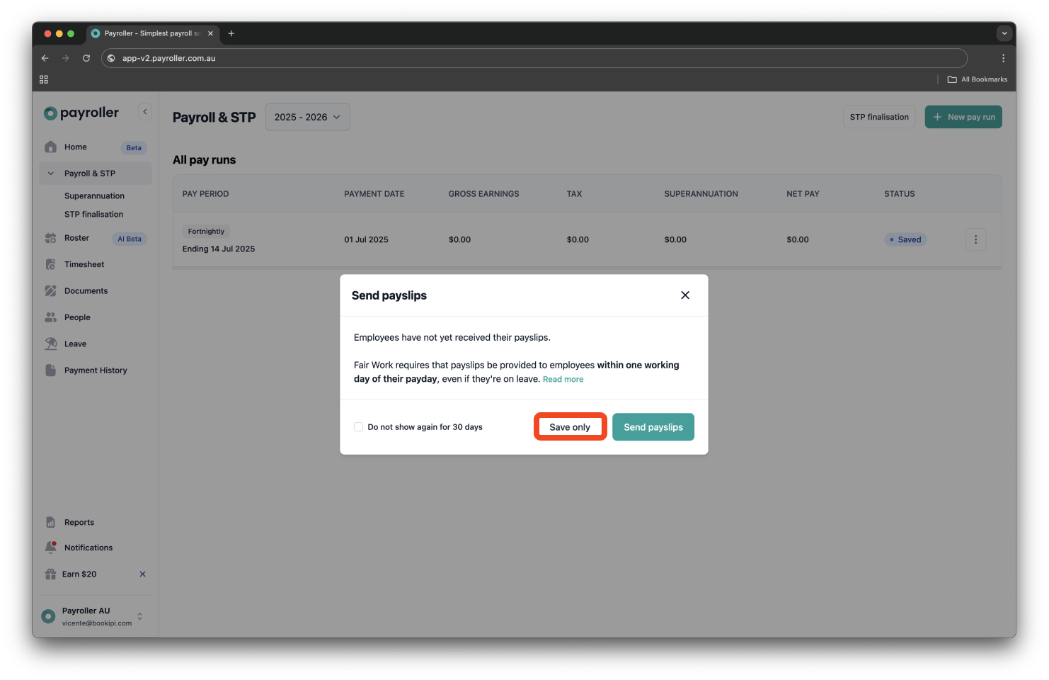 Creating pay runs - Removing a pay run that has been submitted to the ATO (STP Done) - 6