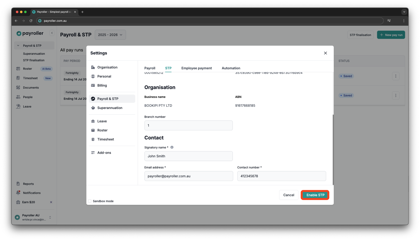 Quick Overview - Enabling and submitting STP - 12