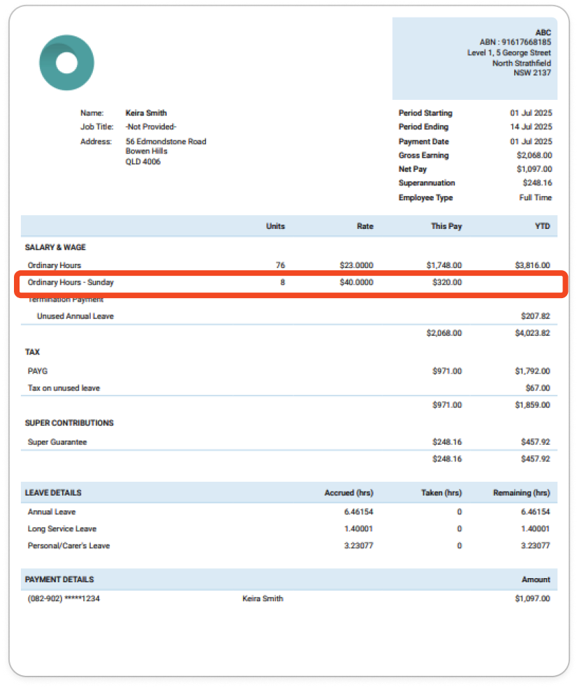 Creating pay runs - Adding extra hours - 12