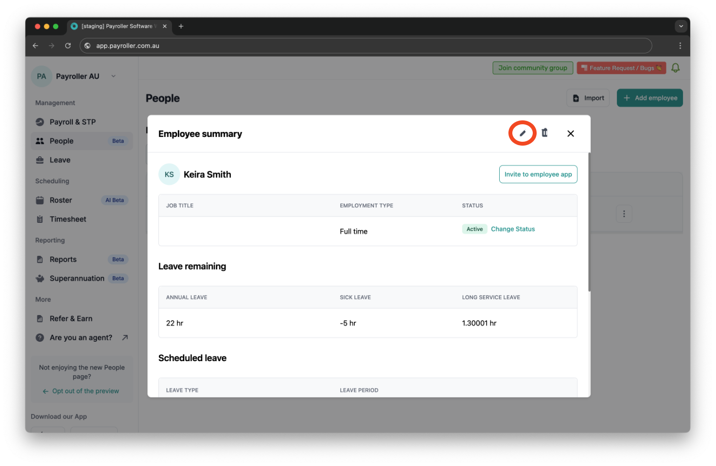Payroller functions - Long Service Leave - 12