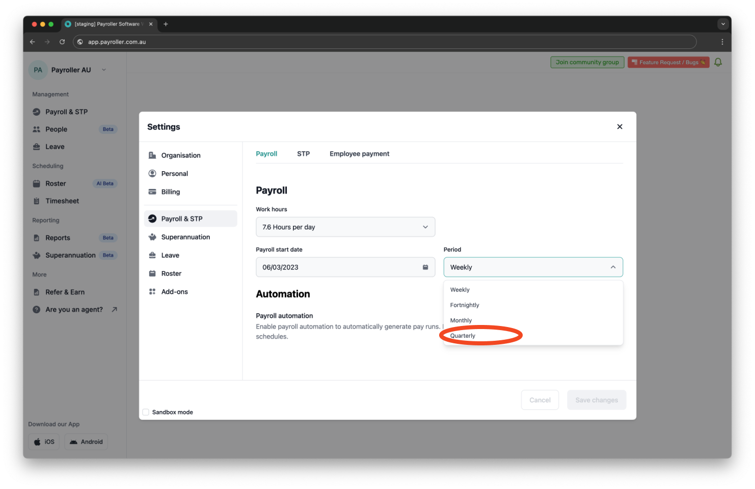 Payroller functions - Quarterly Pay Run - 5