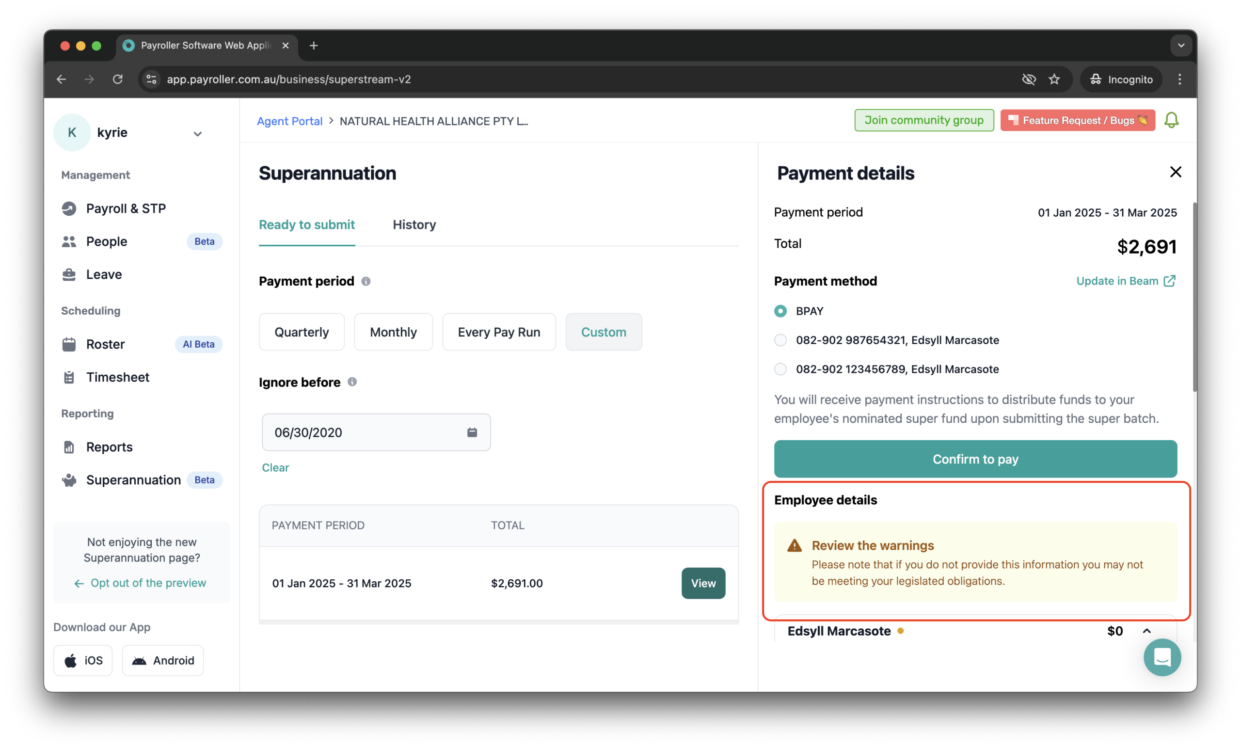 Superannuation Resources - How to resubmit a super payment that has been refunded - 8