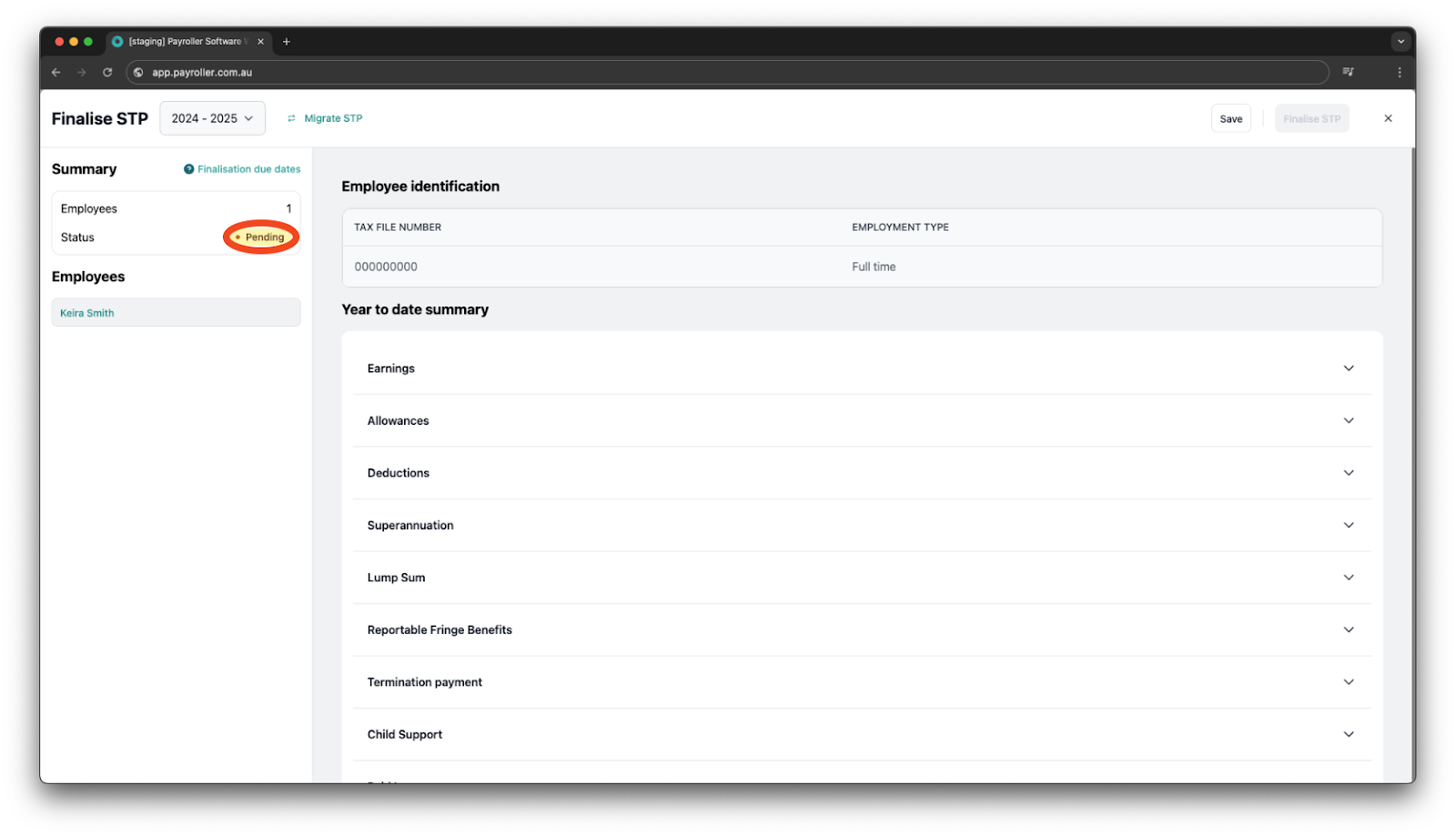 Creating pay runs - Fringe Benefits - 19