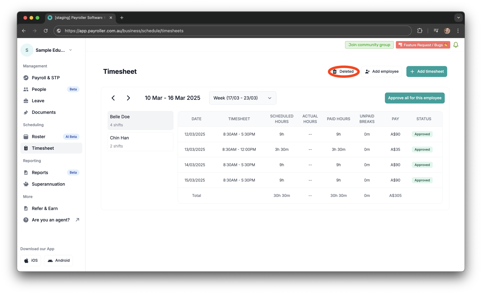 Uncategorized - How to restore timesheets - 2