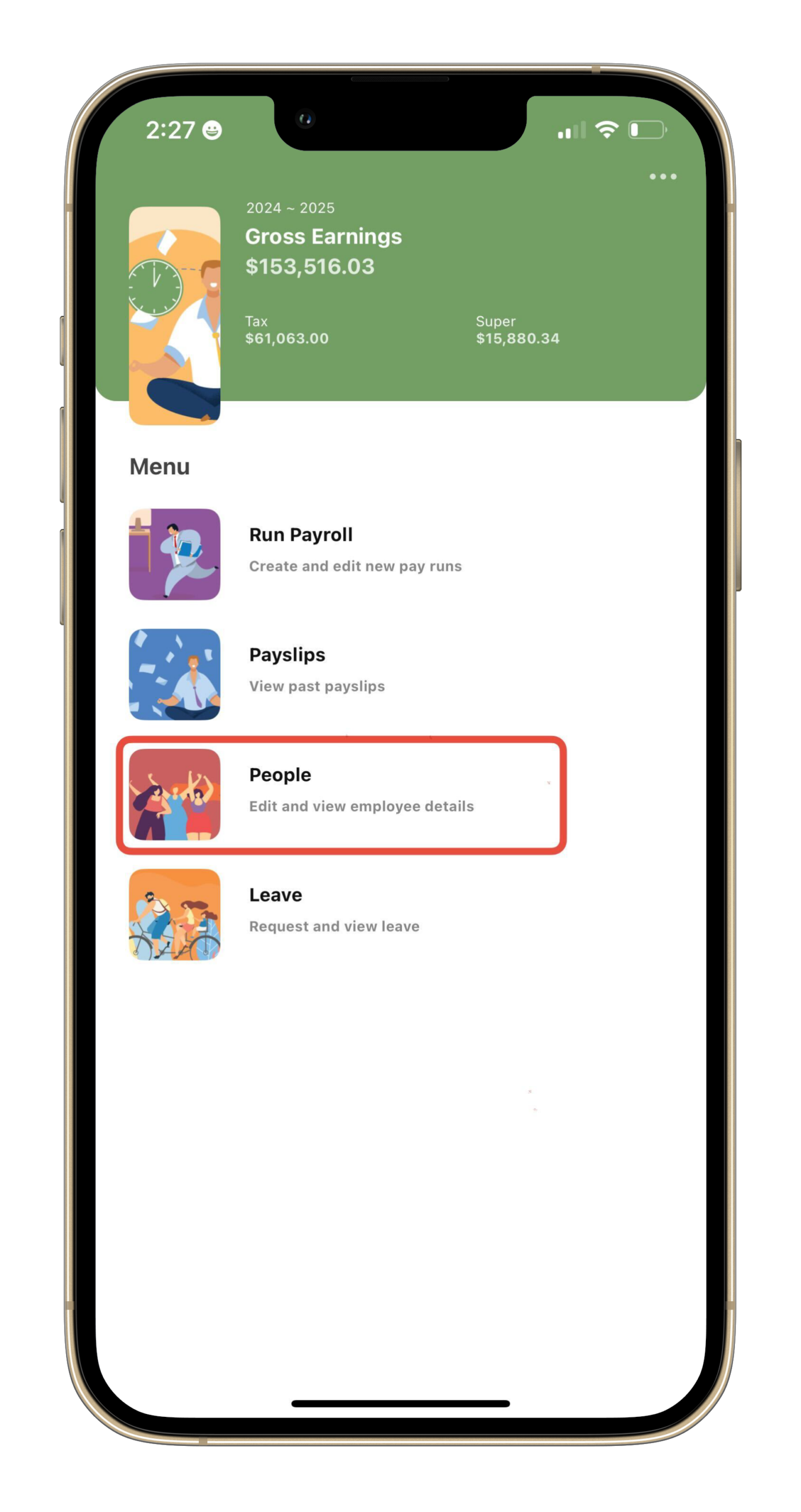 Payroller Mobile App - How to add opening balance to the Payroller mobile app - 1