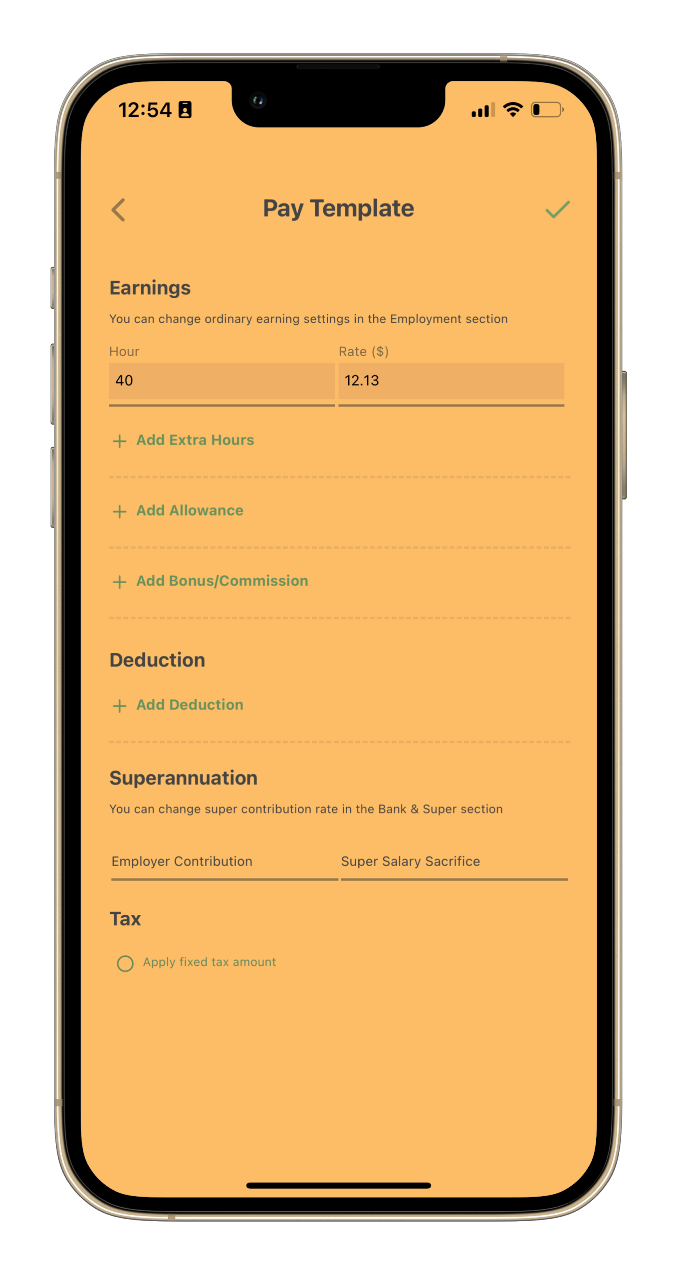 Payroller Mobile App - How to use the pay template on the Payroller mobile app - 5